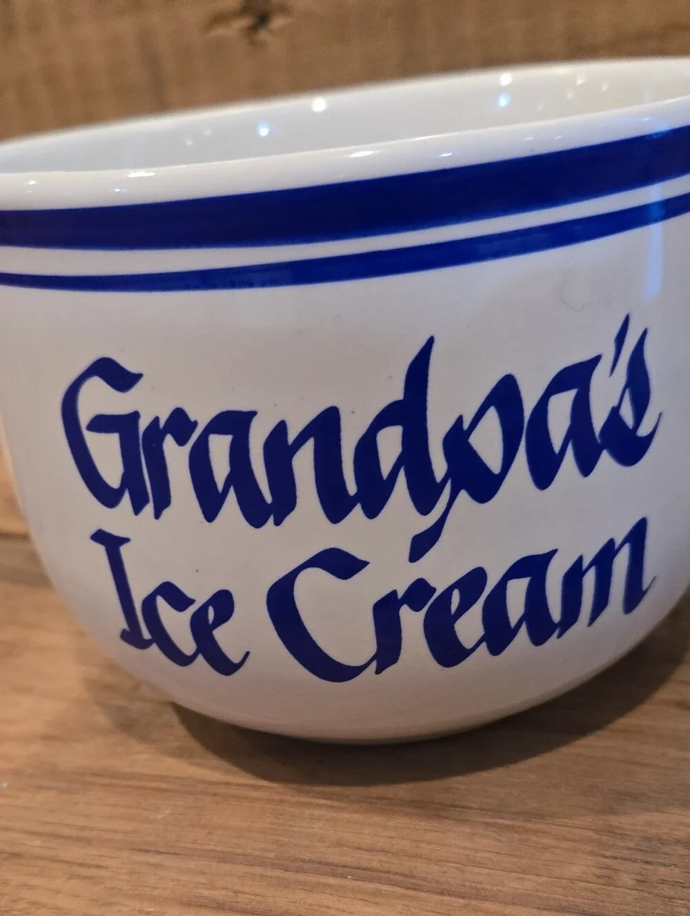 Vtg Grampas Ice Cream Bowl Ceramic Clay Design Co America